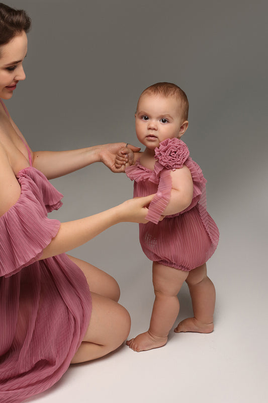 Kids “Vivian” bodysuit Dusty rose